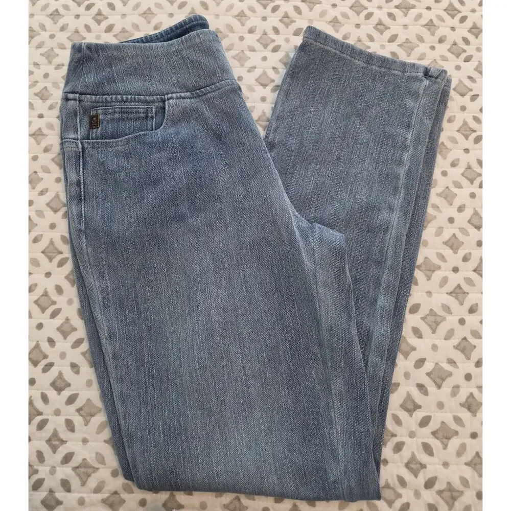 Belle Kim Gravel 10 Med Wash Flexibelle StraightLeg BelleCurve Jean A711572 NWOT